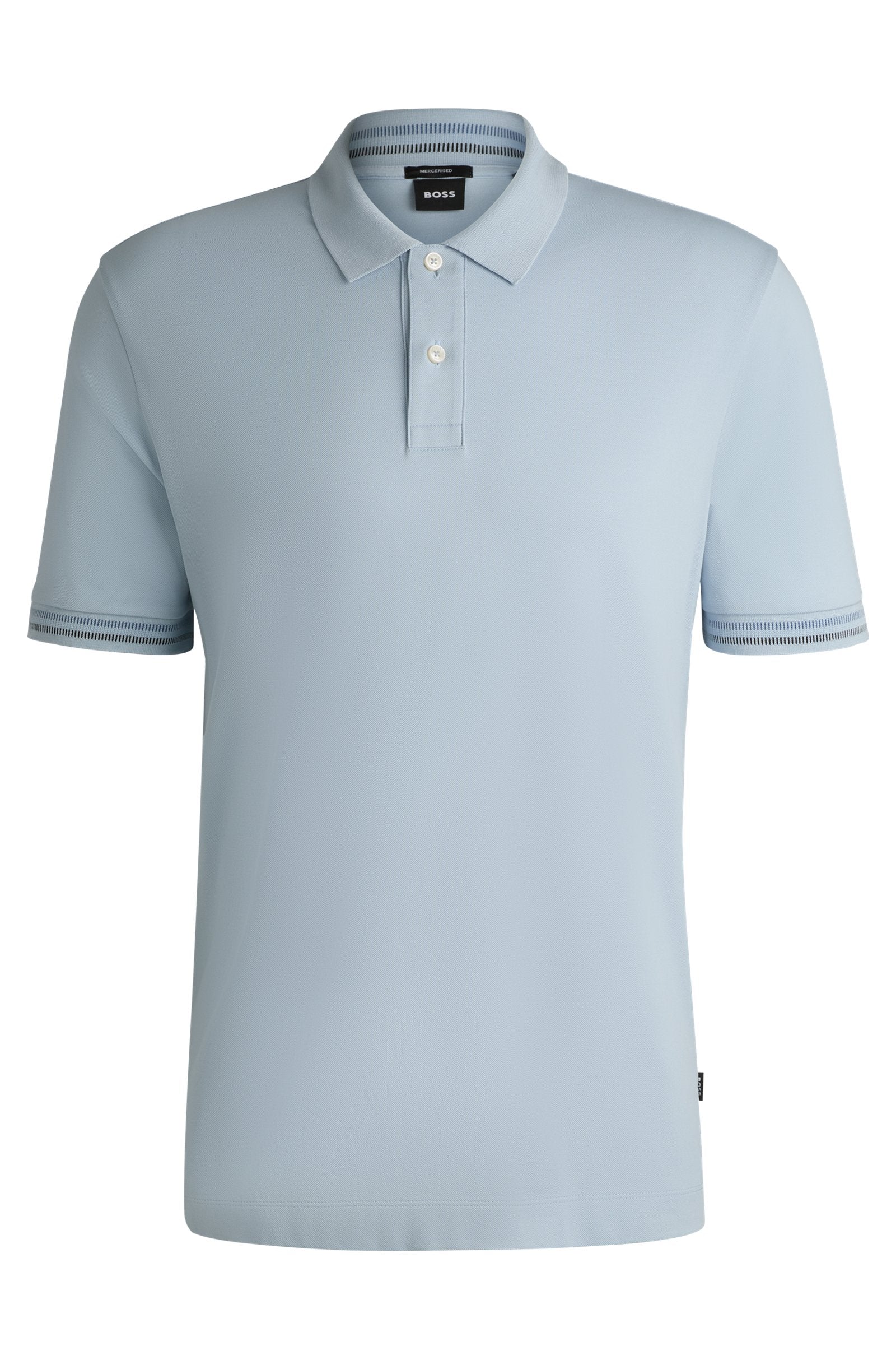 BOSS - C-PARLAY 209 Mercerized-Cotton Regular-Fit Polo Shirt In Light Pastel Blue 50531850 454