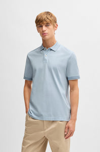 BOSS - C-PARLAY 209 Mercerized-Cotton Regular-Fit Polo Shirt In Light Pastel Blue 50531850 454