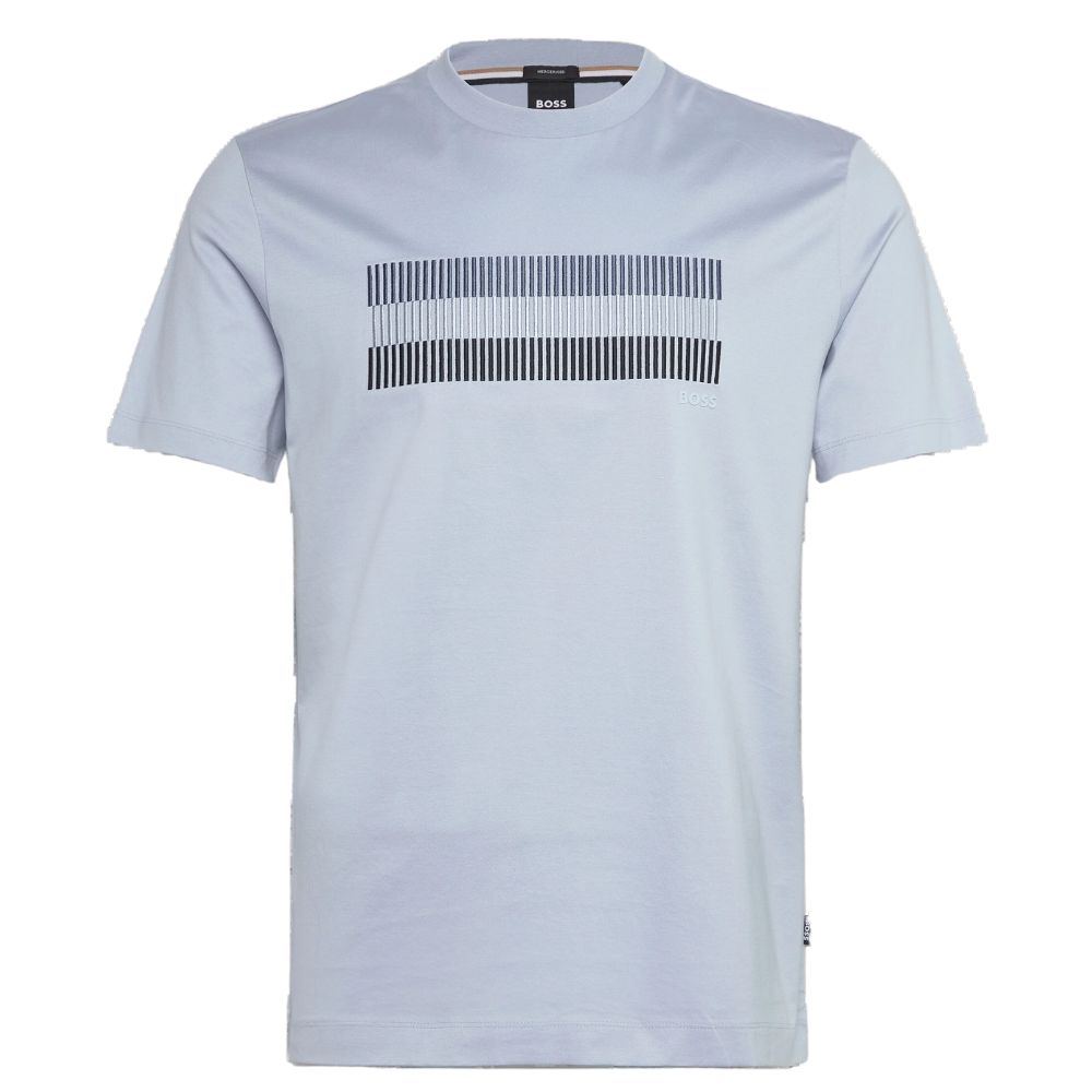 BOSS - C-THOMPSON 209 Mercerised-Cotton T-Shirt with Brand Artwork in Light Pastel Blue 50531862 454