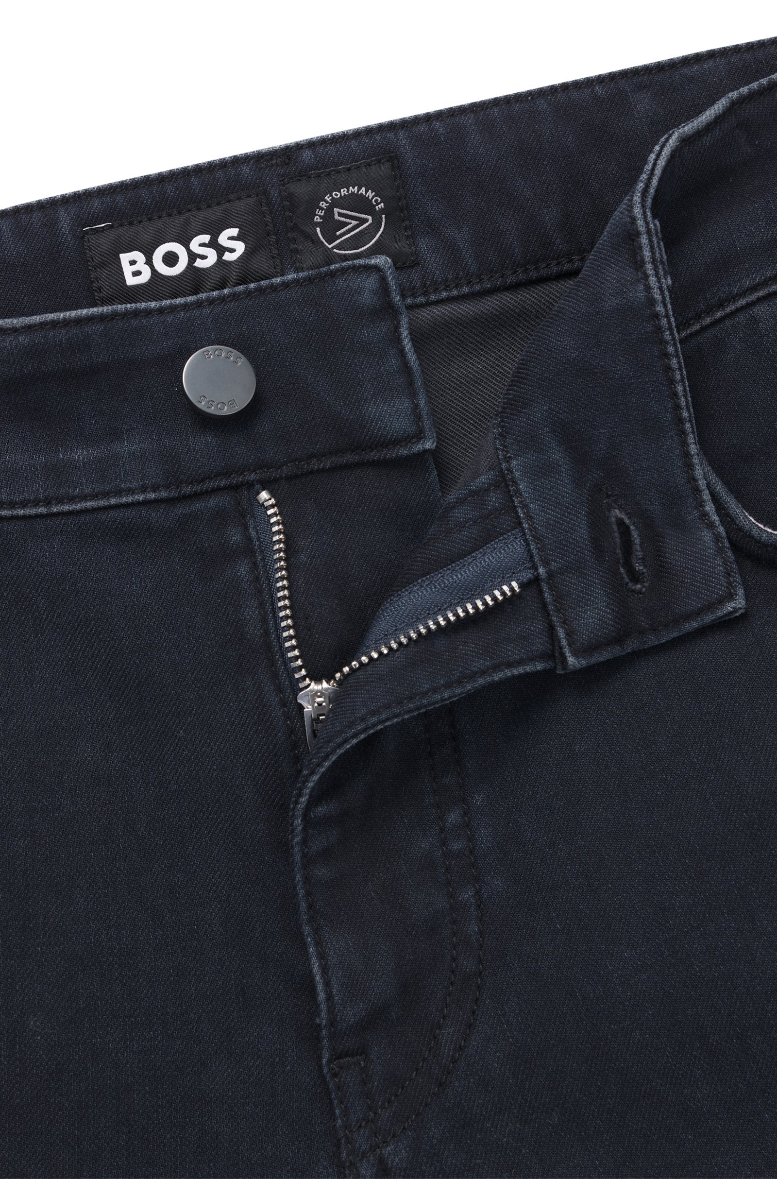 BOSS - Maine Regular-Fit Jeans in Dark Blue Performance-Stretch Denim 50532623 409