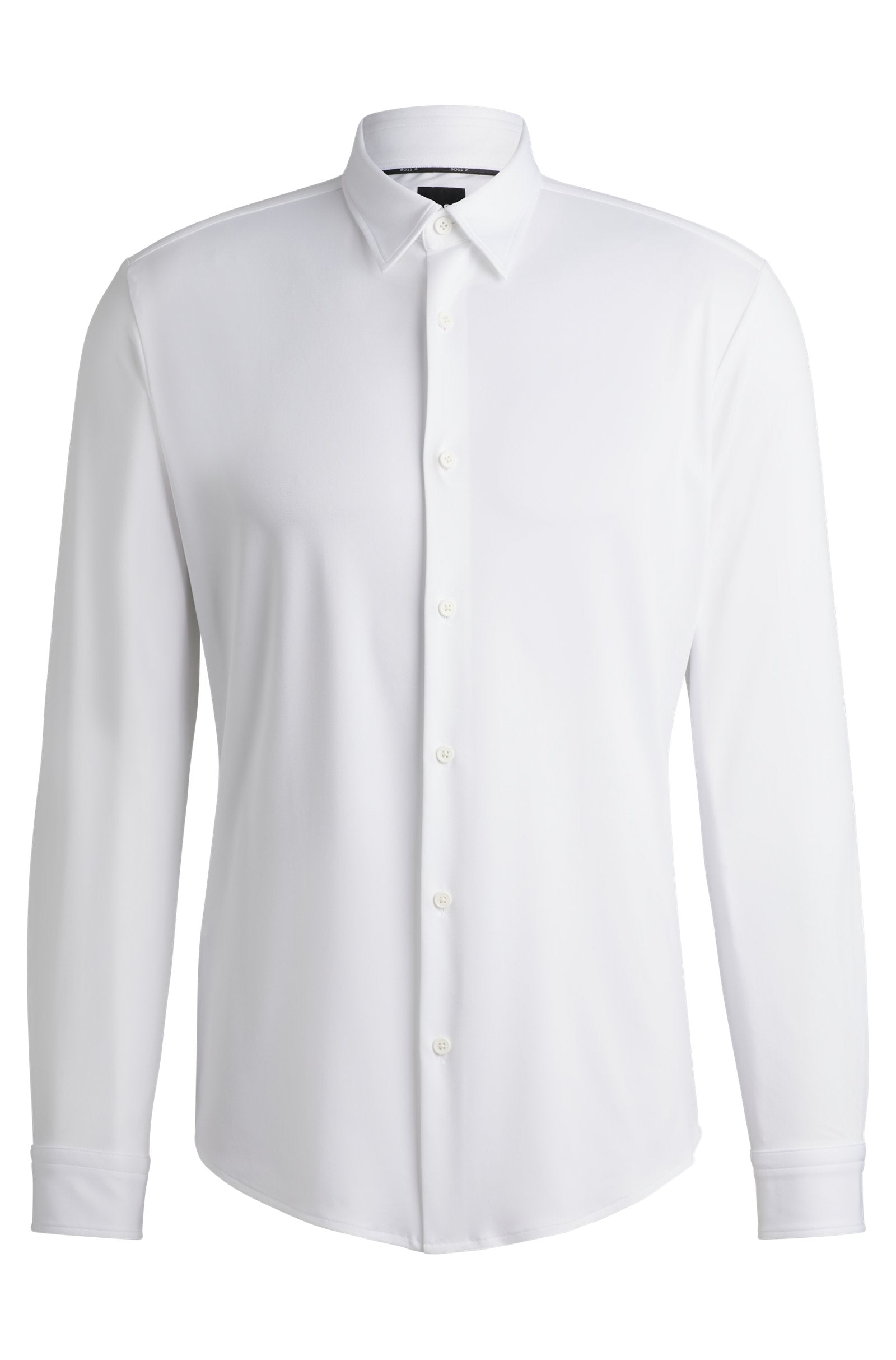 BOSS - P-ROAN-KENT Slim-Fit Shirt In Structured Stretch Fabric In White 50533434 100