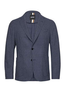 BOSS - C-HANRY-233 Blue Checked Wool Blazer 50535015 425