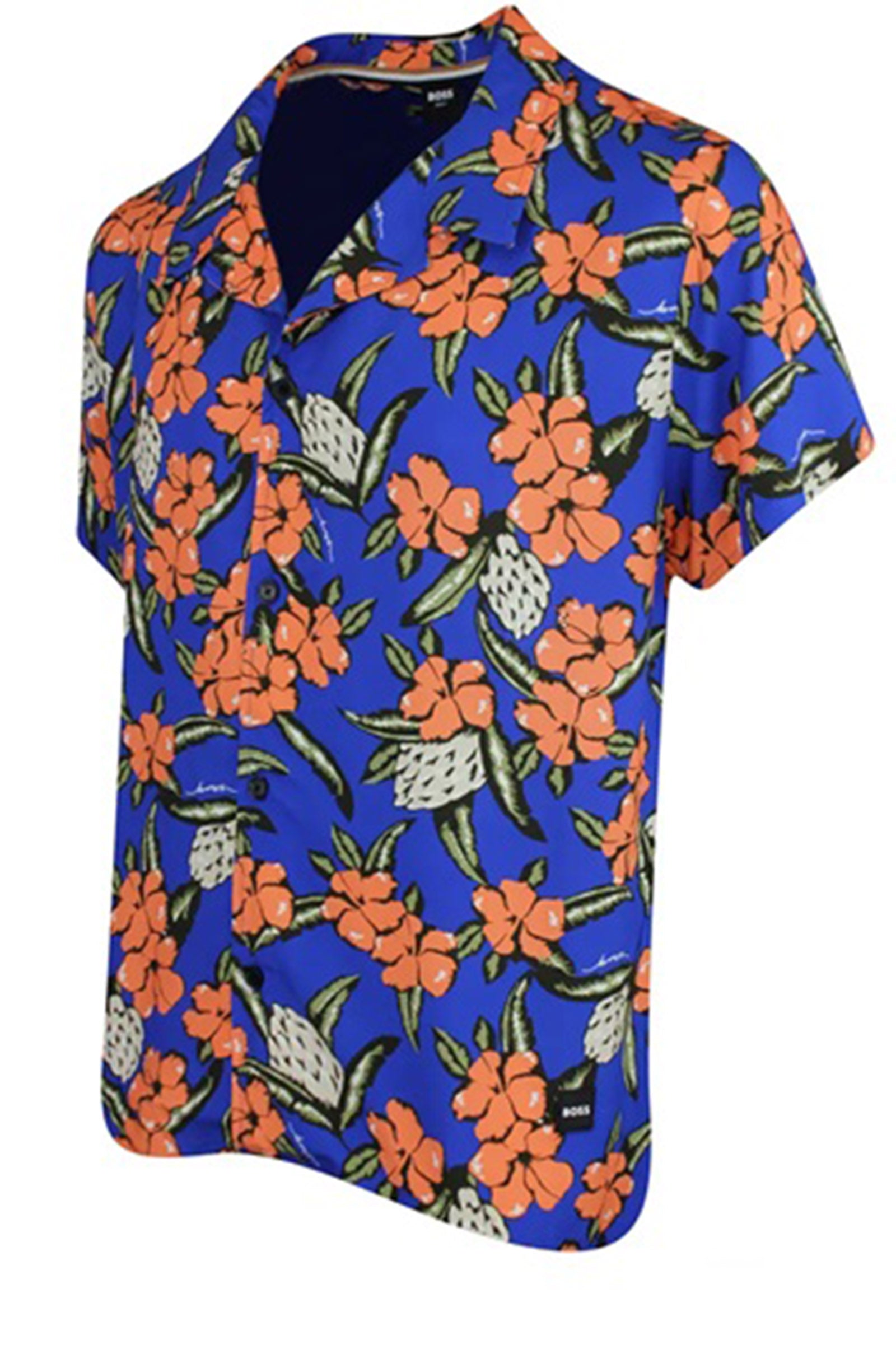 BOSS - BEACH SHIRT Medium Blue Printed Relaxed Fit Shirt 50535793 427