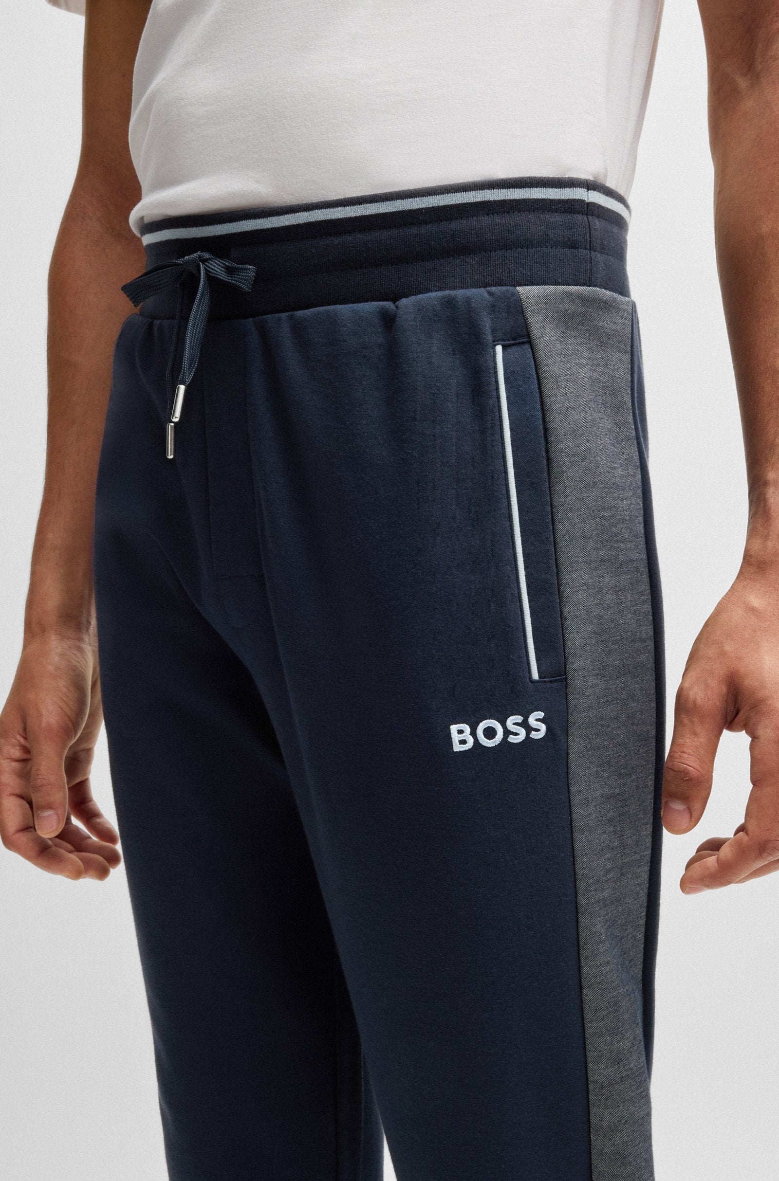 BOSS - Tracksuit Bottoms With Contrast Piping In Dark Blue 50535852 403