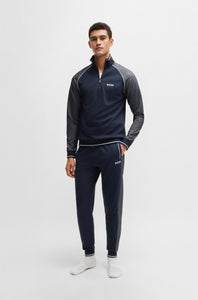 BOSS - Tracksuit Bottoms With Contrast Piping In Dark Blue 50535852 403