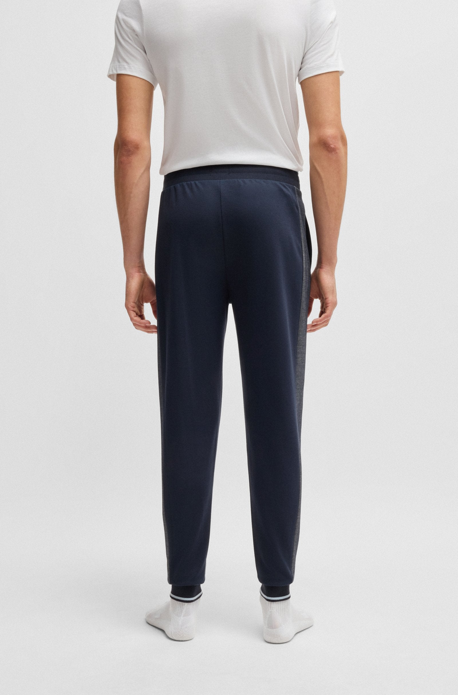 BOSS - Tracksuit Bottoms With Contrast Piping In Dark Blue 50535852 403