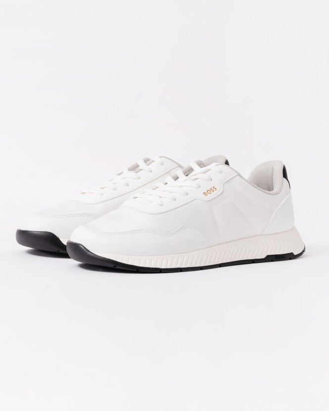 BOSS - TITANIUM_RUNN Running Style Trainers in All White 50536481 100