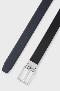 BOSS - OTANO-S Black and Navy Blue Reversible Belt In Italian Leather 50537112 004