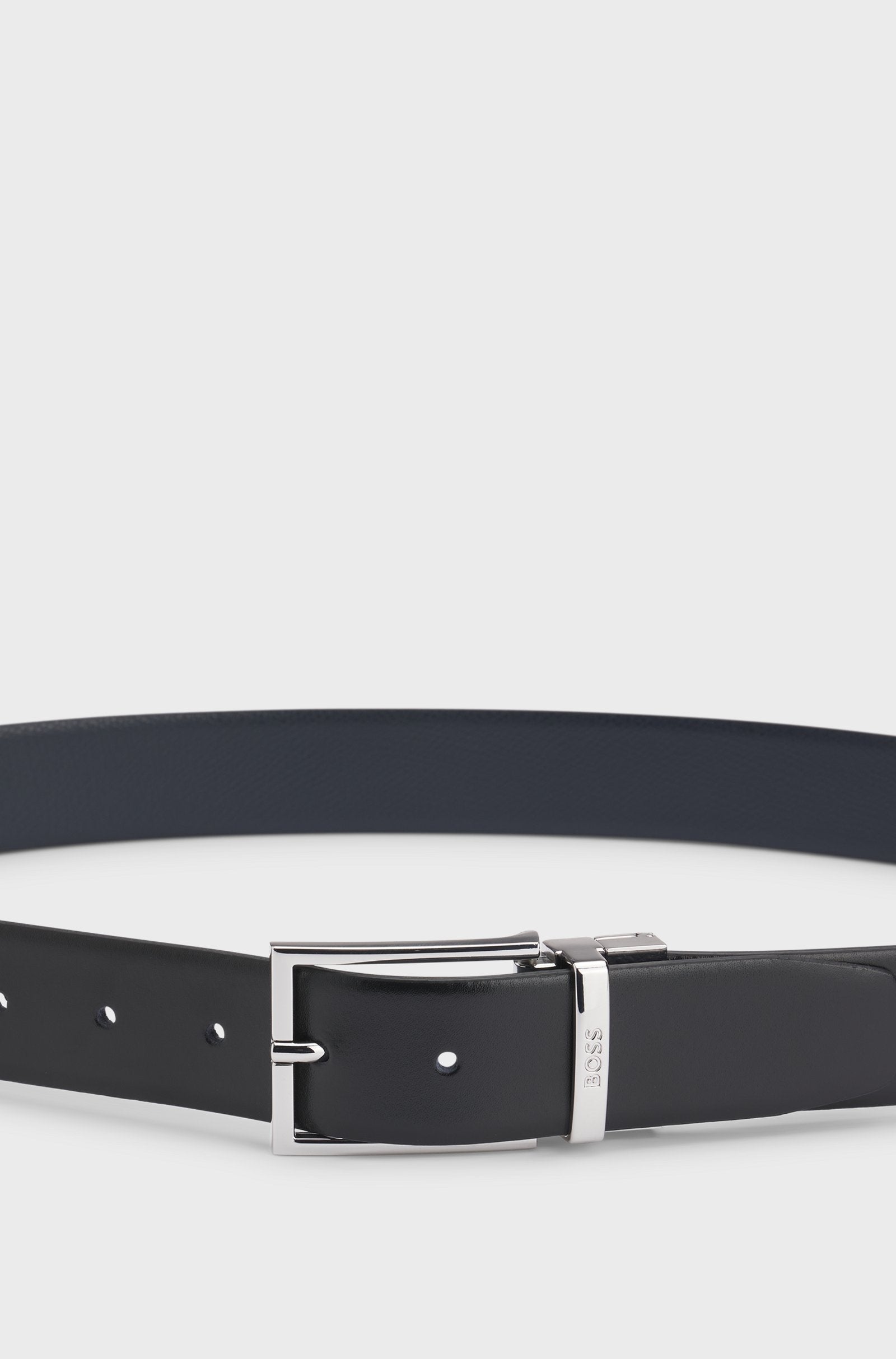 BOSS - OTANO-S Black and Navy Blue Reversible Belt In Italian Leather 50537112 004