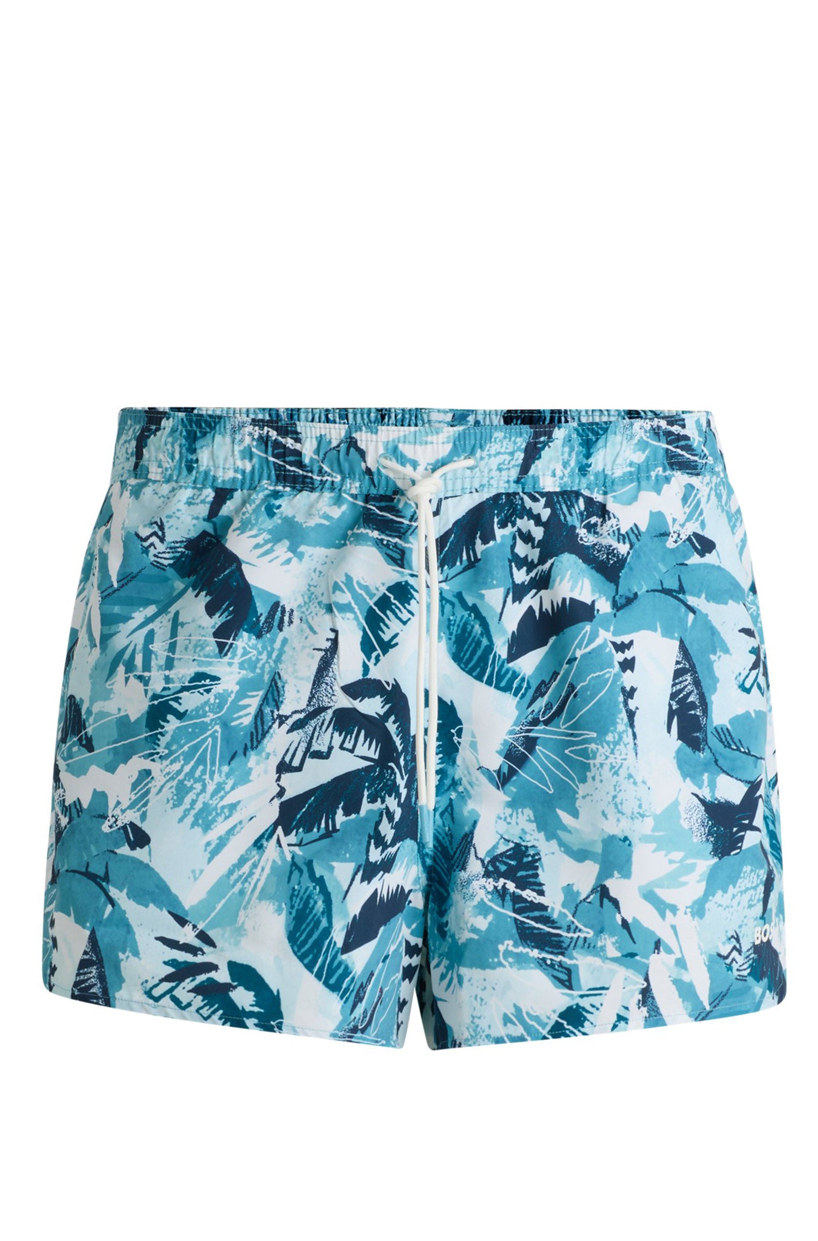 BOSS - CALA Printed Swim Shorts With Logo Detail in Light Pastel Blue 50539294 455