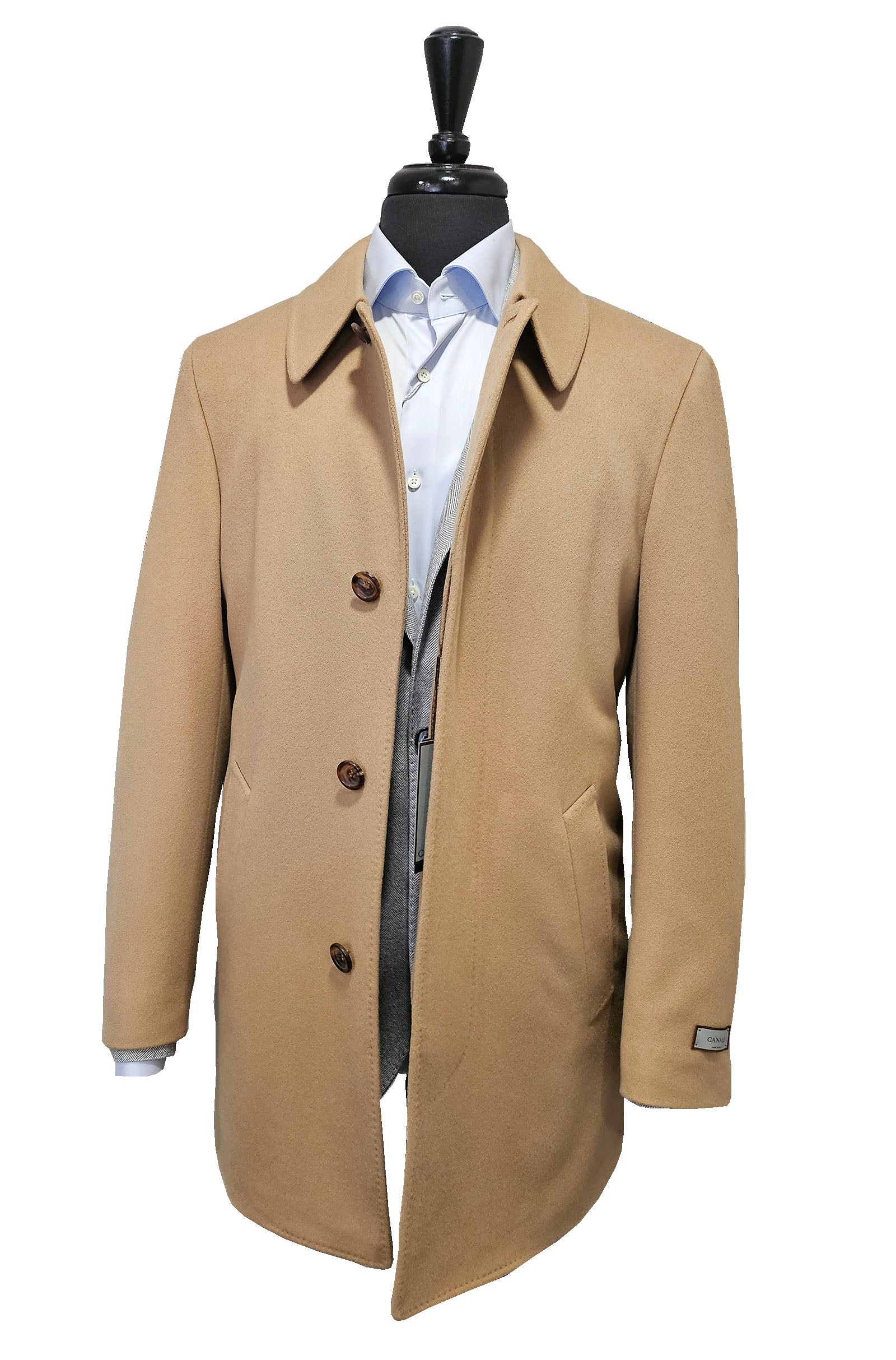 CANALI - Wool And Cashmere Coat in Dark Beige / Camel 55942-FU00039-700