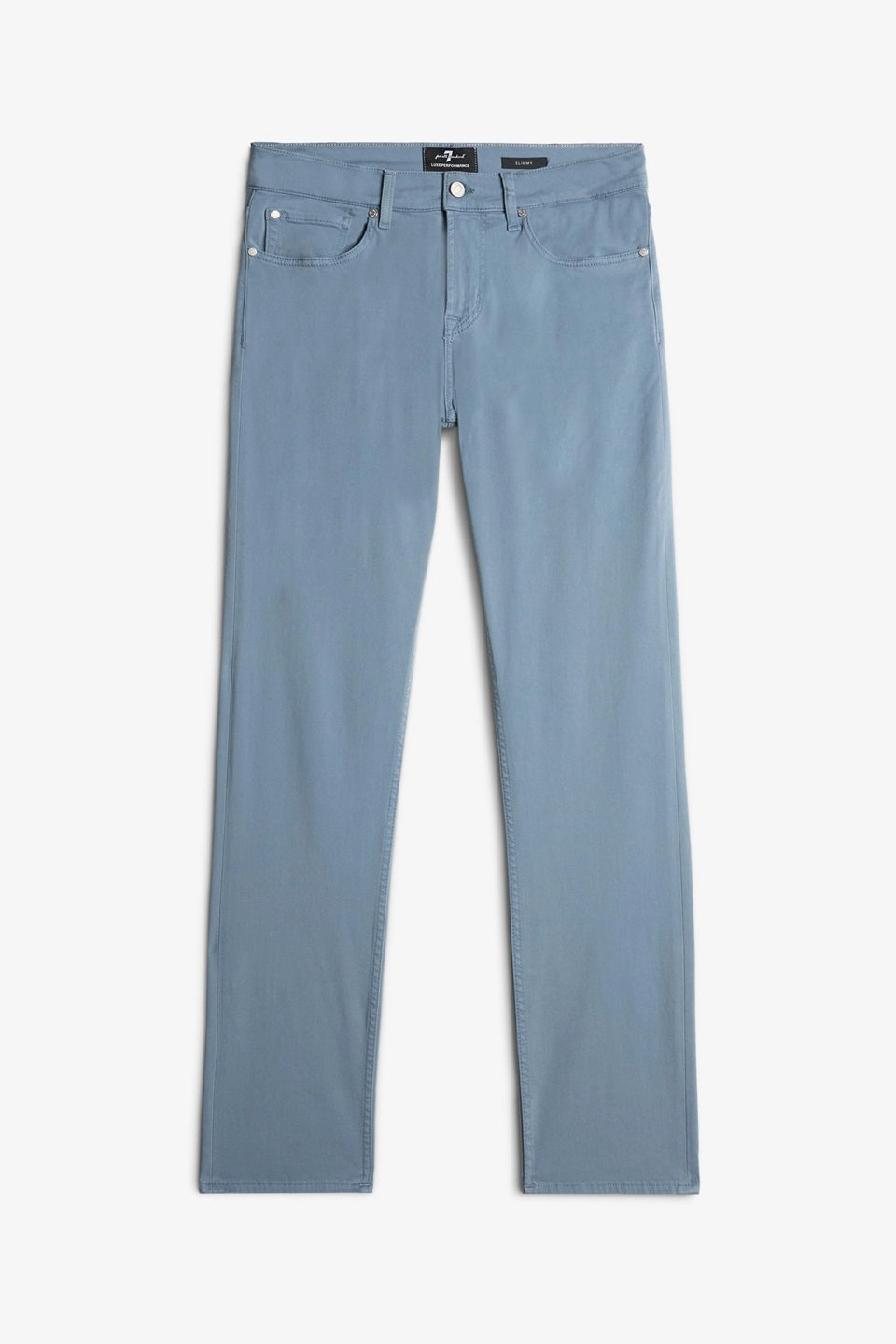 7 FOR ALL MANKIND - SLIMMY Luxe Performance Plus Stretch-Sateen Jeans in Sleepy Blue 7T511V60-LEE