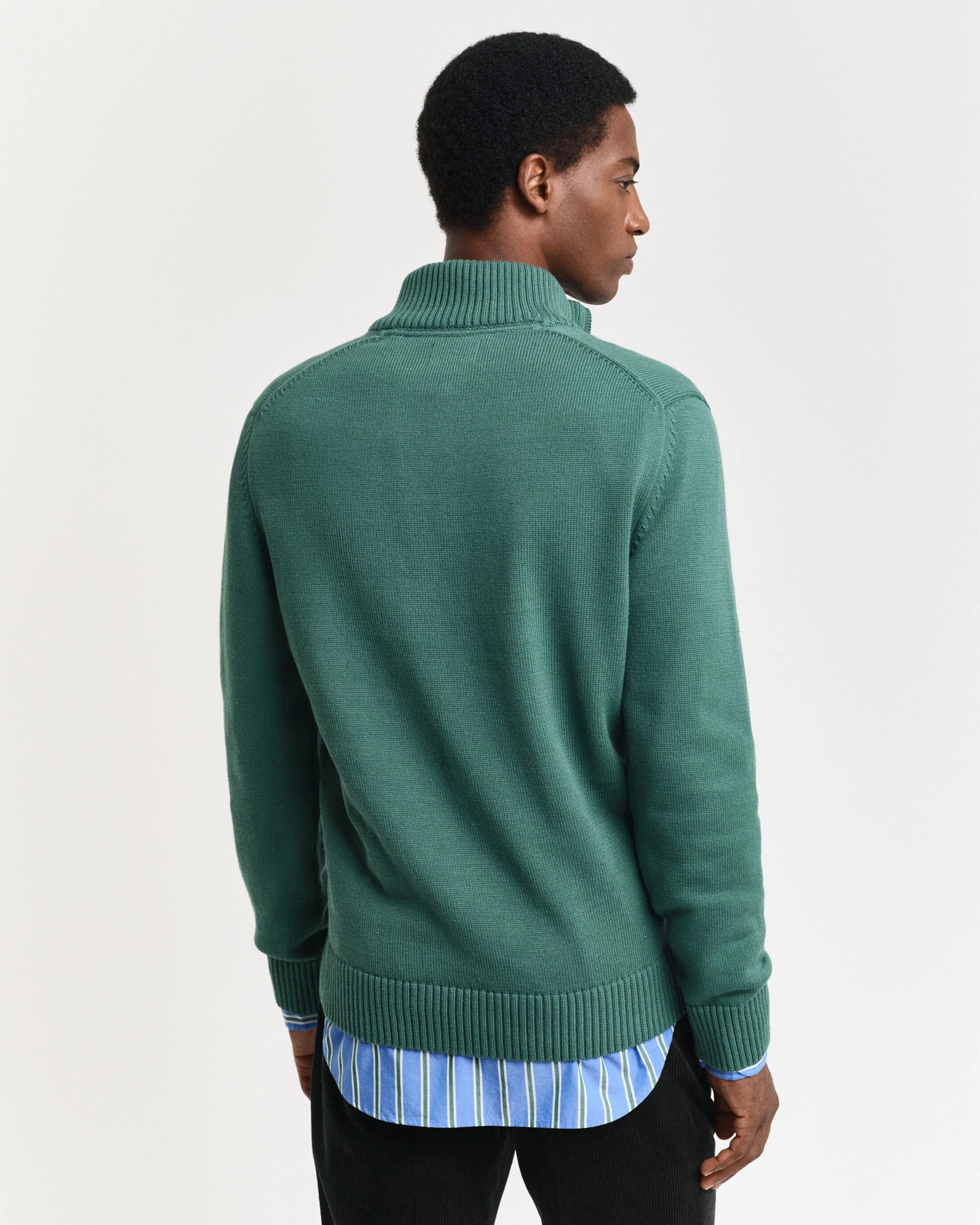 GANT  - Casual Cotton Half-Zip Sweater In Woody Green 8030170 318