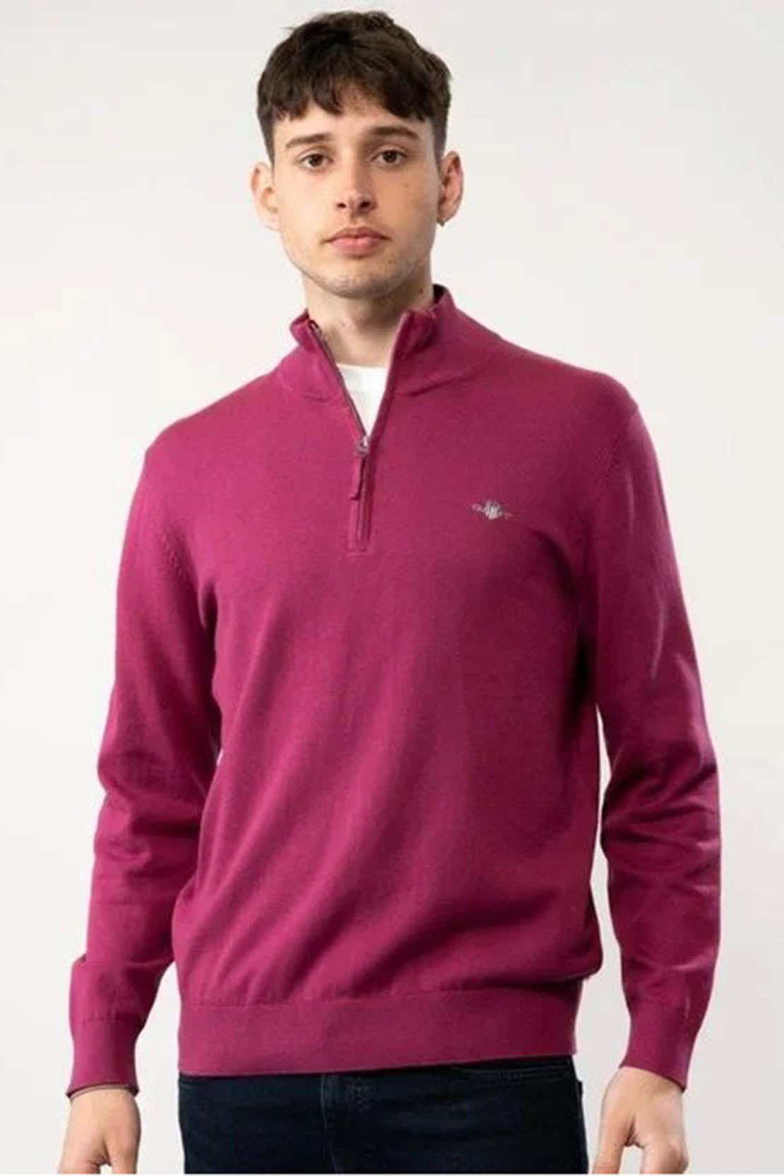 GANT - Classic Cotton Half-Zip Sweater In Beautyberry Purple 8030564 550