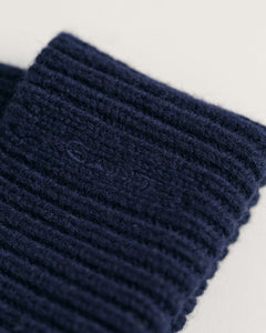 GANT - Knitted Fine Wool Beanie In Evening Blue 9911034 433