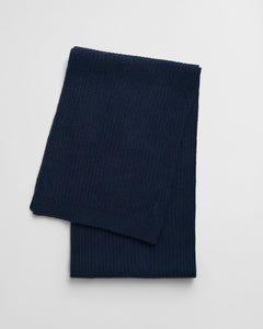 GANT - Knitted Fine Wool Scarf in Evening Blue 9920231 433