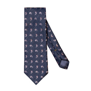 ETON - Navy Paisley Silk Linen Tie A0003358729