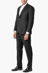 CANALI - SUIT IN CHARCOAL GREYFLANNEL FABRIC WITH PINSTRIPE 11287/19-BF04700-111