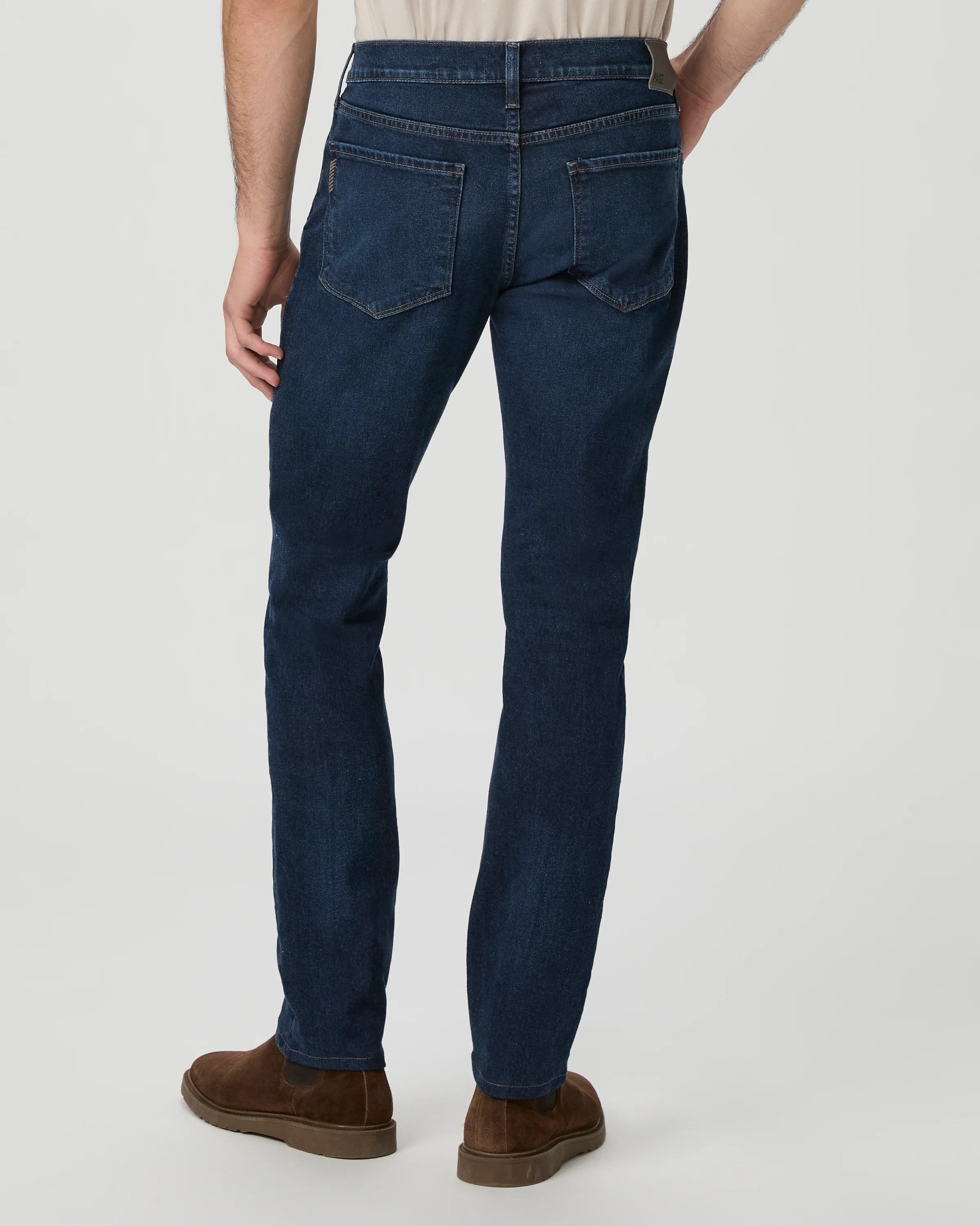 PAIGE - LENNOX - BRENIGAN Dark Blue Washed Denim Slim Fit Jeans M653O10-B959