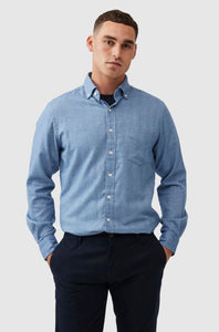 RODD & GUNN - BARRHILL Sports Fit Shirt in Chambray Blue 006841-12