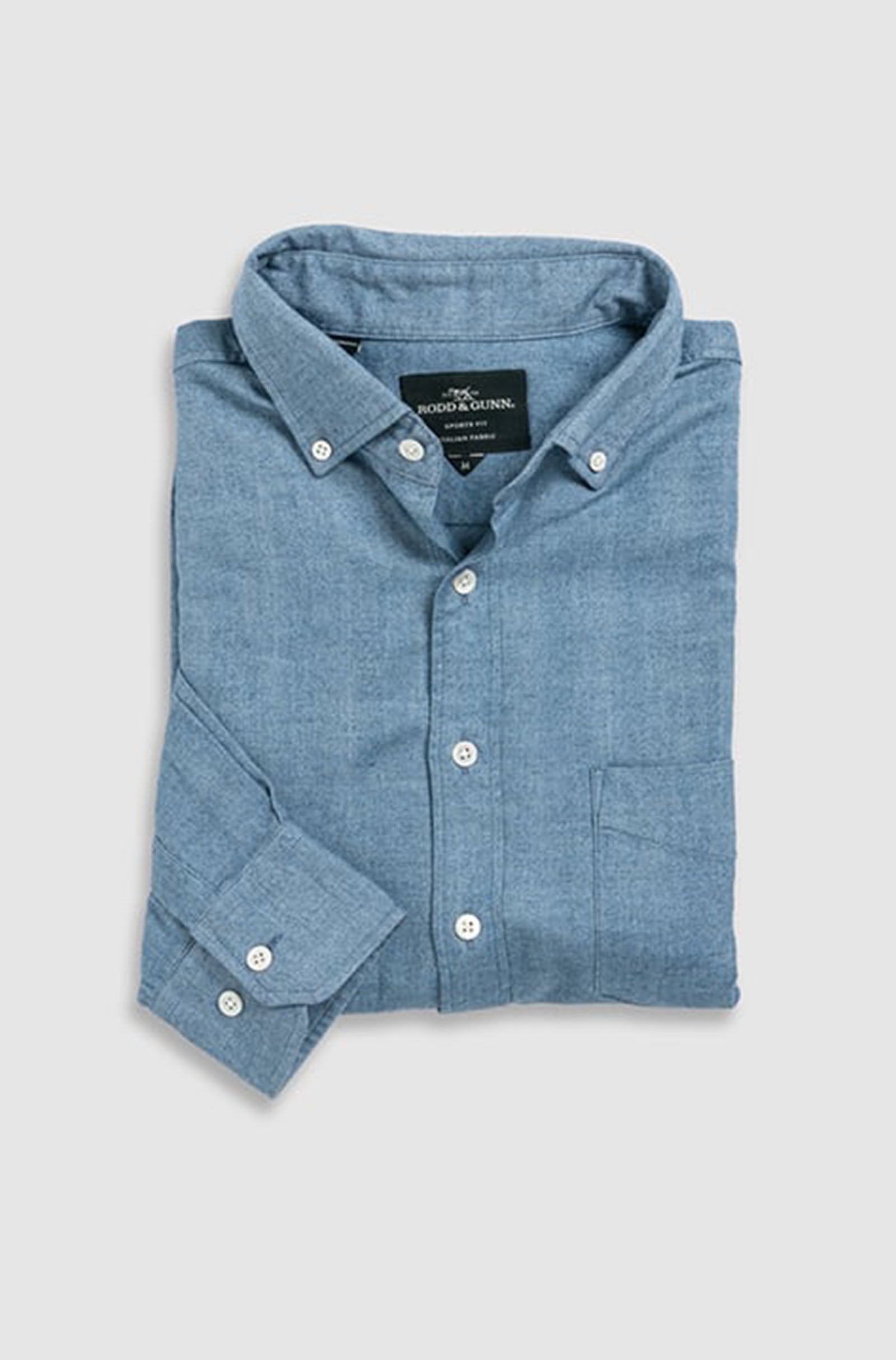 RODD & GUNN - BARRHILL Sports Fit Shirt in Chambray Blue 006841-12