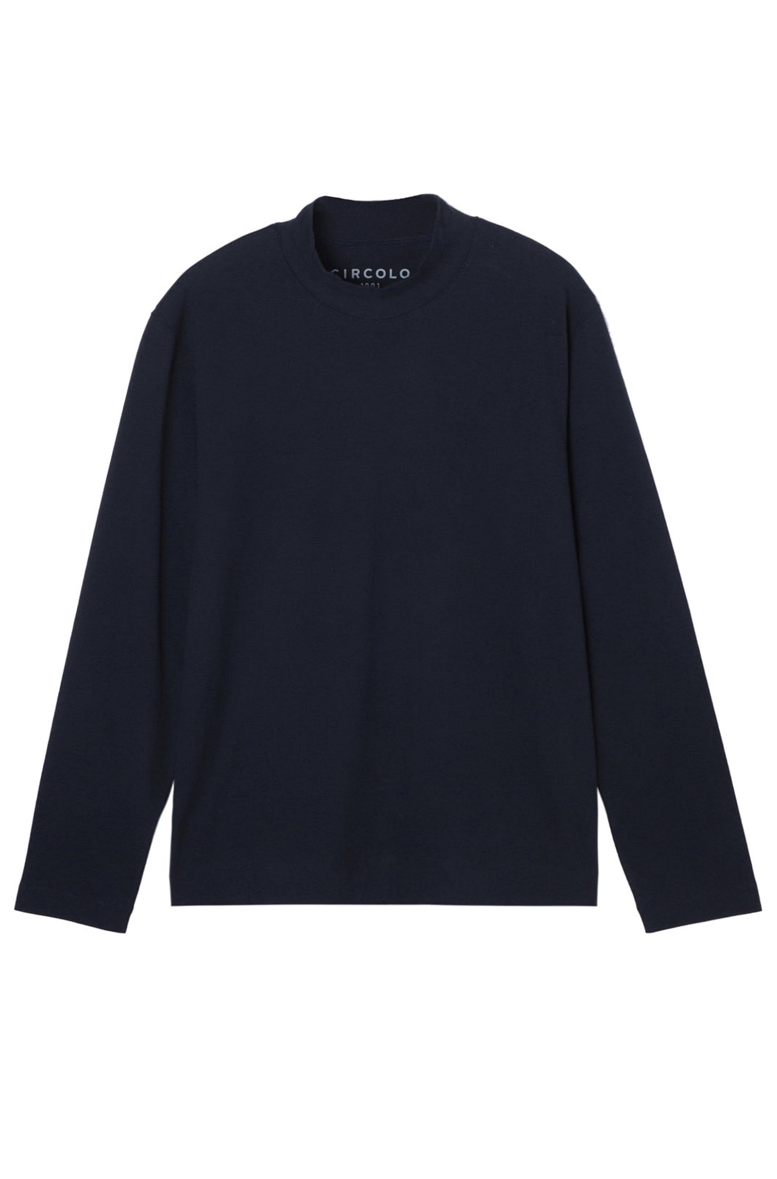 CIRCOLO 1901 - CN4475 Cashmere Touch HIGN NECK Long Sleeved T-Shirt In Navy Blue