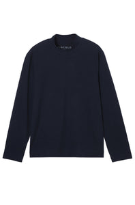 CIRCOLO 1901 - CN4475 Cashmere Touch HIGN NECK Long Sleeved T-Shirt In Navy Blue