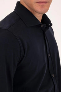 CIRCOLO 1901 - CN4478 Jersey Cotton Stretch Shirt in Navy Blue