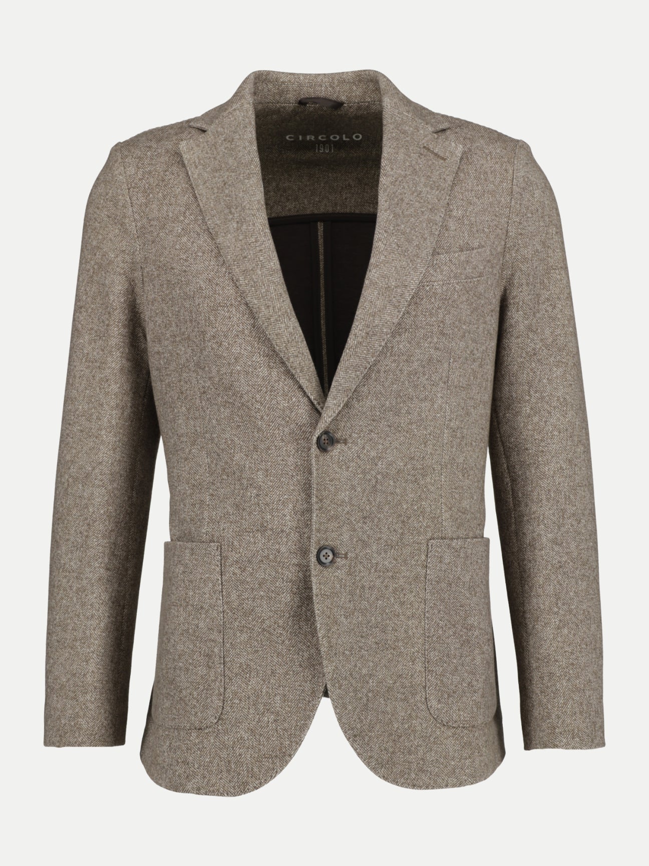 CIRCOLO 1901 - CN4569 Brown Herringbone Cotton Stretch 2 Button Jacket