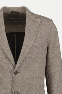 CIRCOLO 1901 - CN4569 Brown Herringbone Cotton Stretch 2 Button Jacket