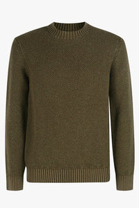 CIRCOLO 1901 - CN4624 Virgin Wool Chunky Roundneck Sweater in Laurel Brown