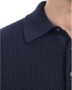 CIRCOLO 1901 - CN4636 Knitted Long Sleeve Polo in Navy Blue