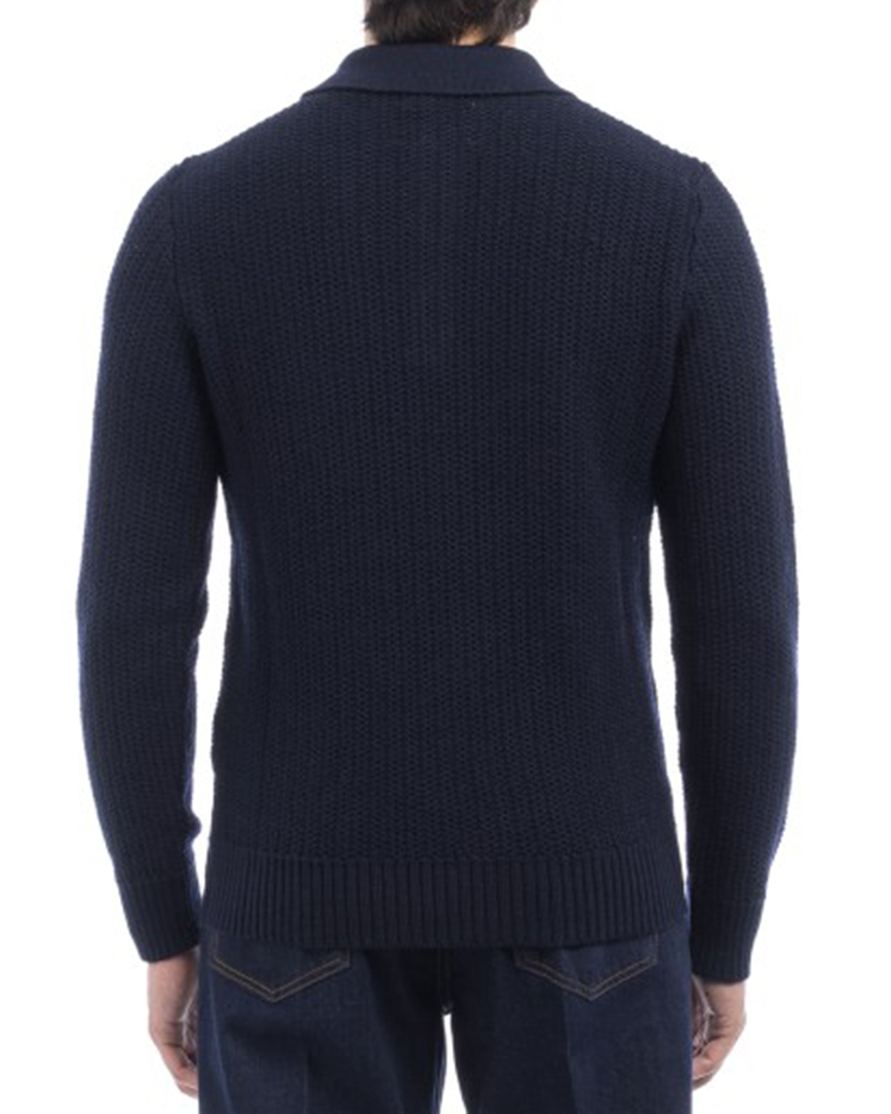 CIRCOLO 1901 - CN4636 Knitted Long Sleeve Polo in Navy Blue