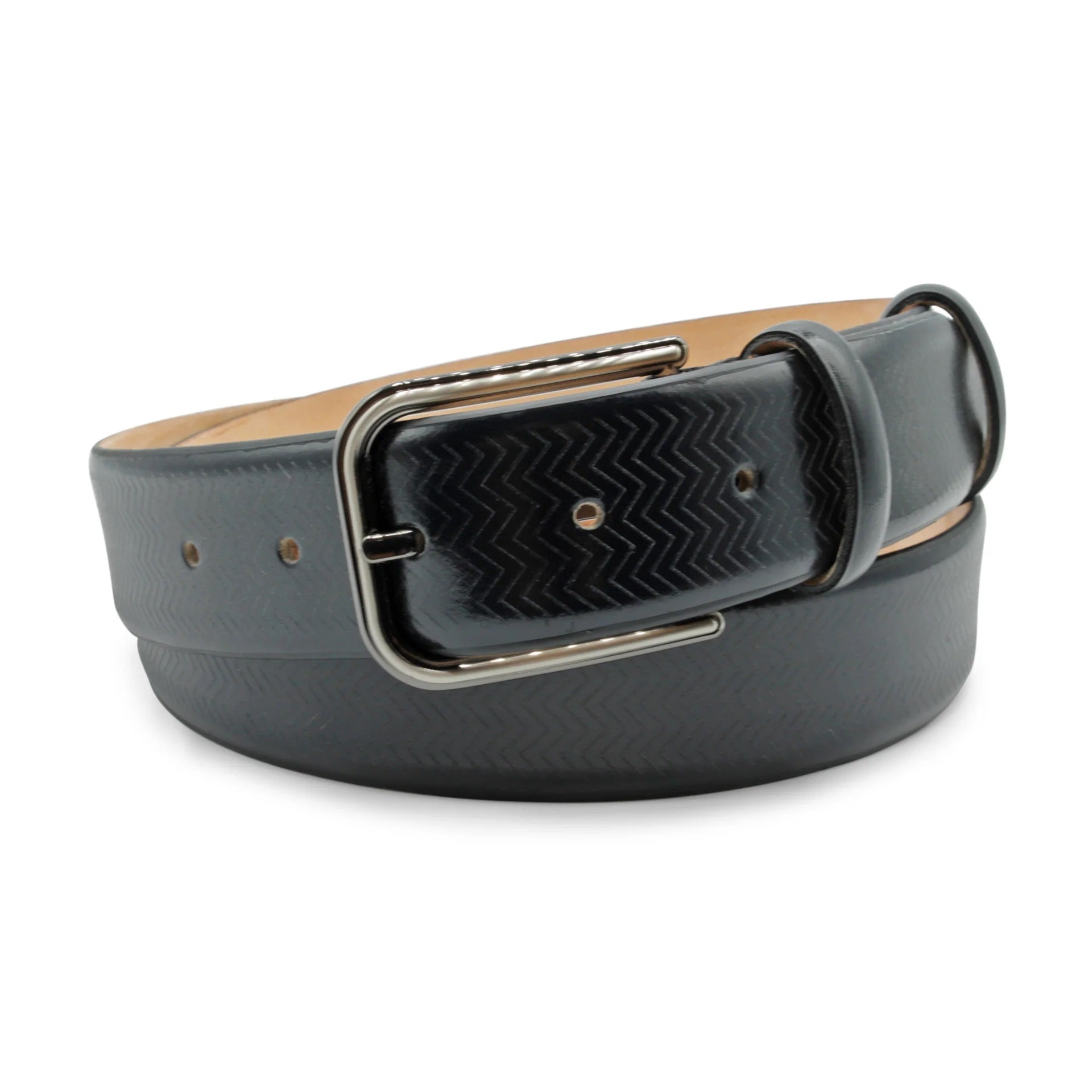 HUXLEY TANNER - CRYUFF 35mm Sleek Chevron Design Belt in Navy CRU004