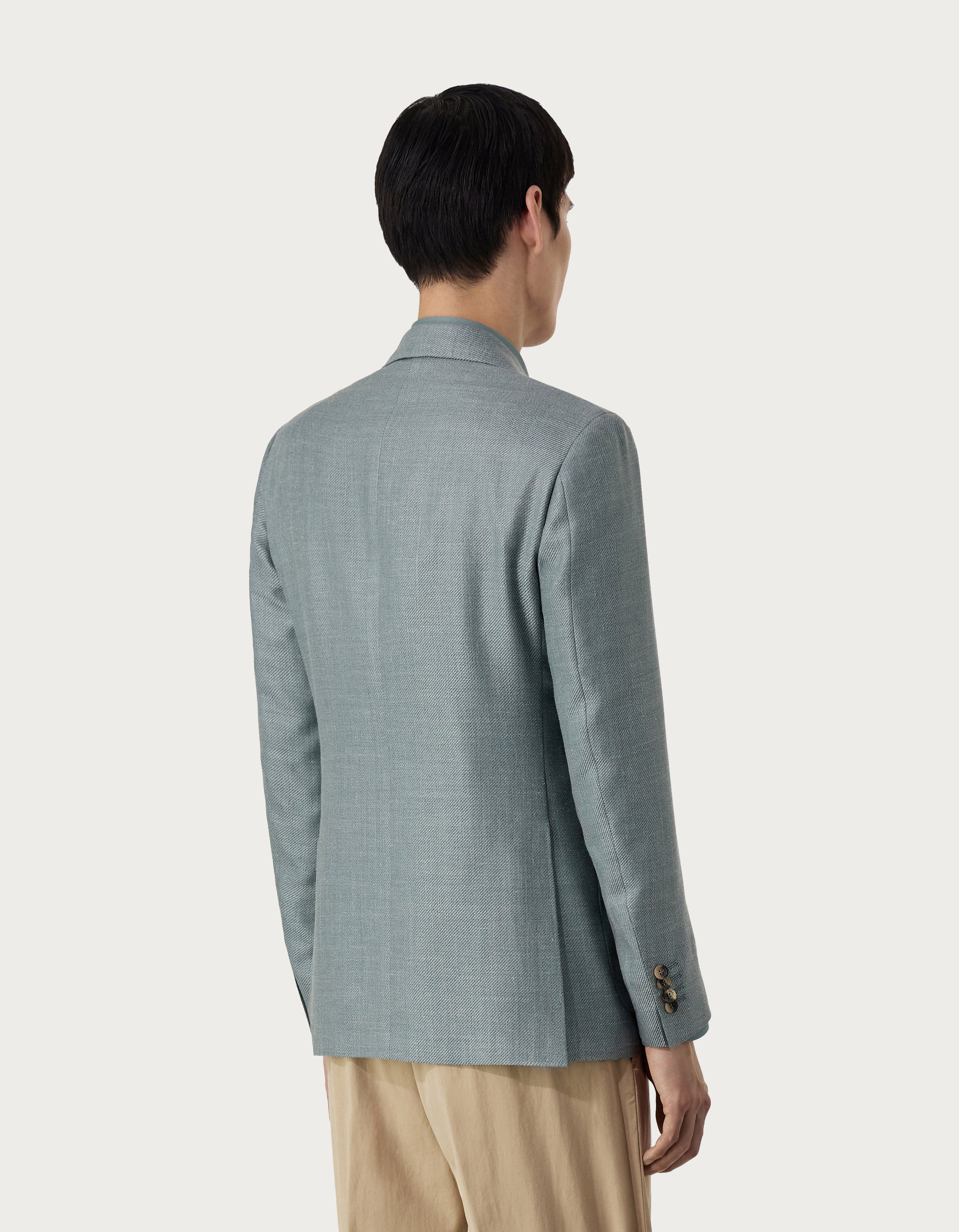 CANALI - KEI Blazer In Linen, Silk And Wool in Light Green 13275-CU05013-801