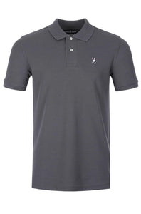 PSYCHO BUNNY - Classic Pique Polo Shirt In Blackened Pearl B6K001D200 BNP