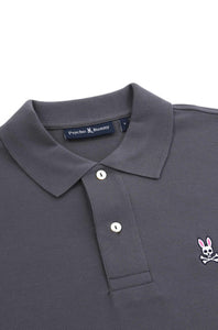 PSYCHO BUNNY - Classic Pique Polo Shirt In Blackened Pearl B6K001D200 BNP