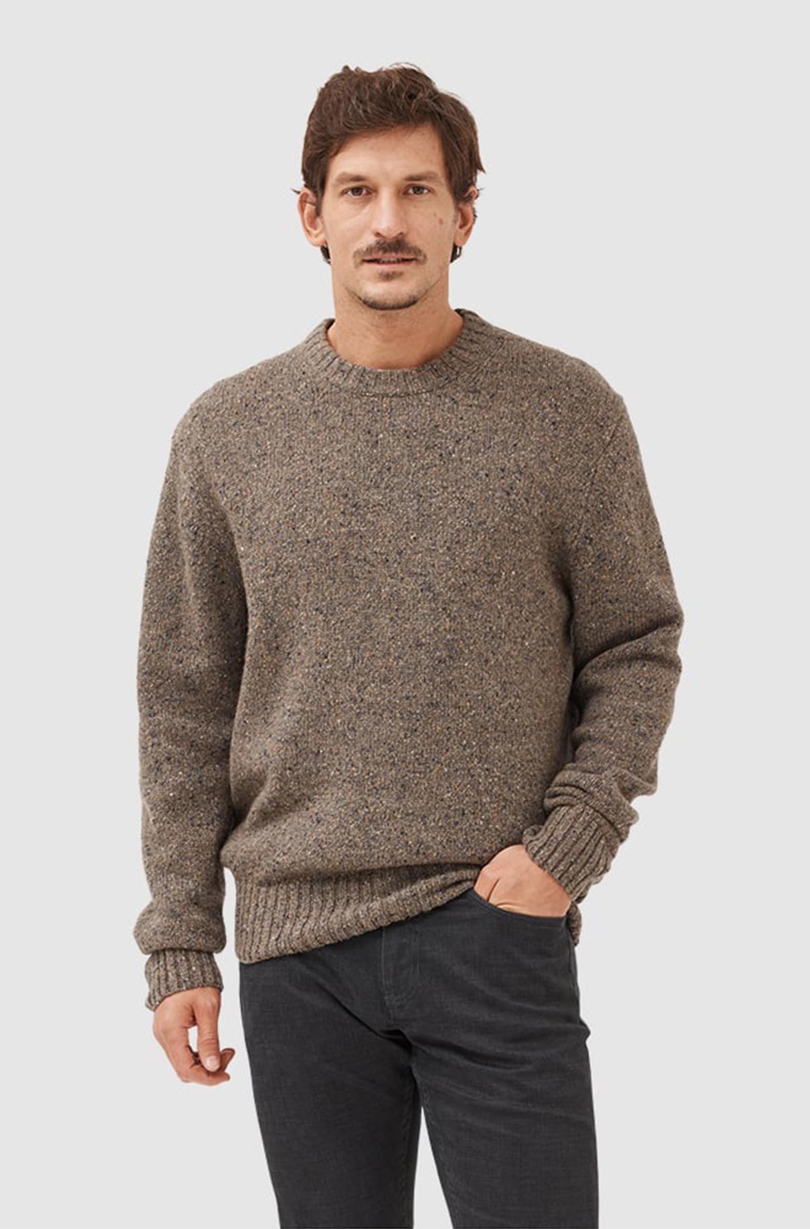 RODD & GUNN - COX ROAD Crew Neck Knit in Gravel 008556-02