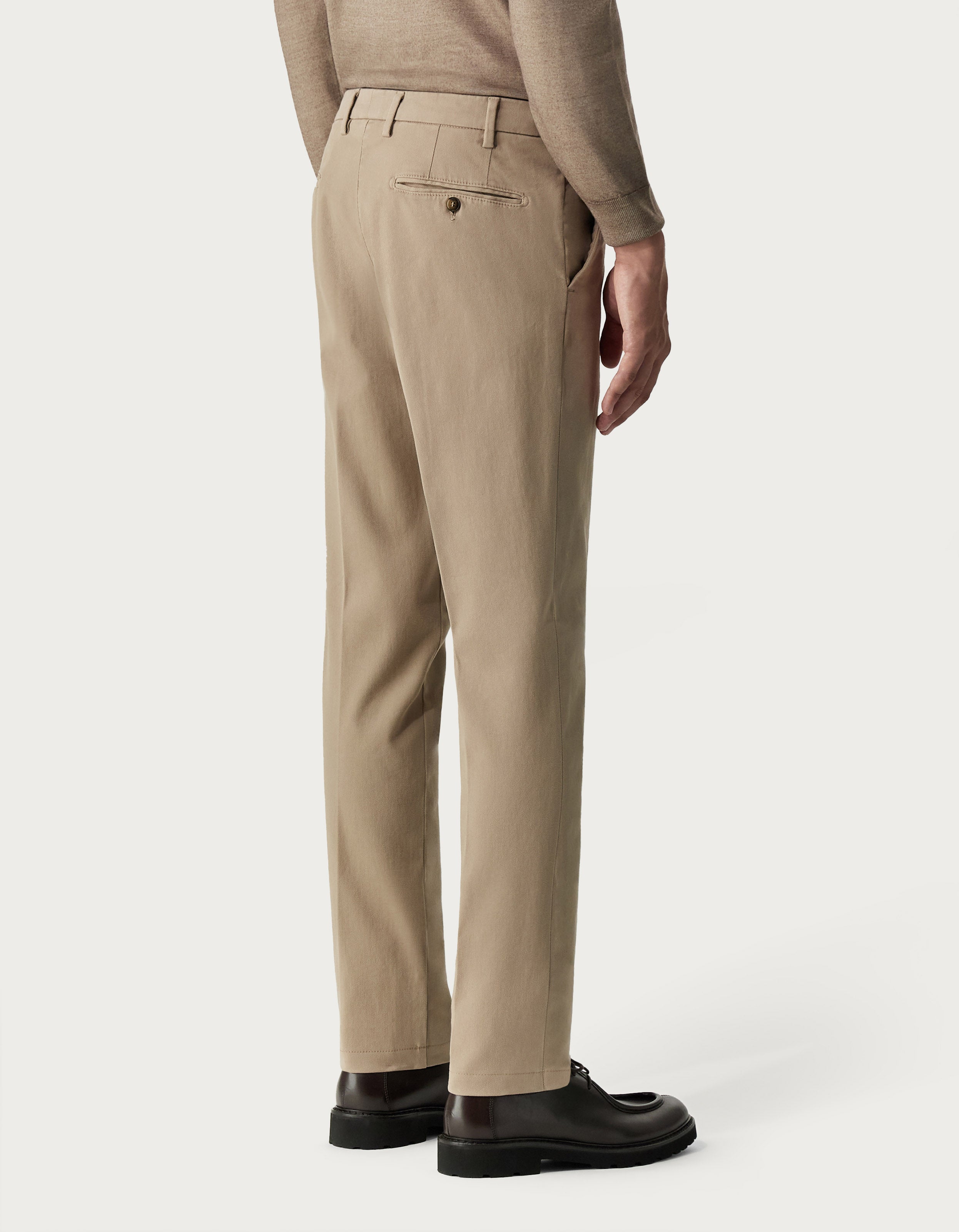 CANALI - Chinos In Garment-Dyed Light Brown Twill Cotton Stretch D91697-PT00417-715