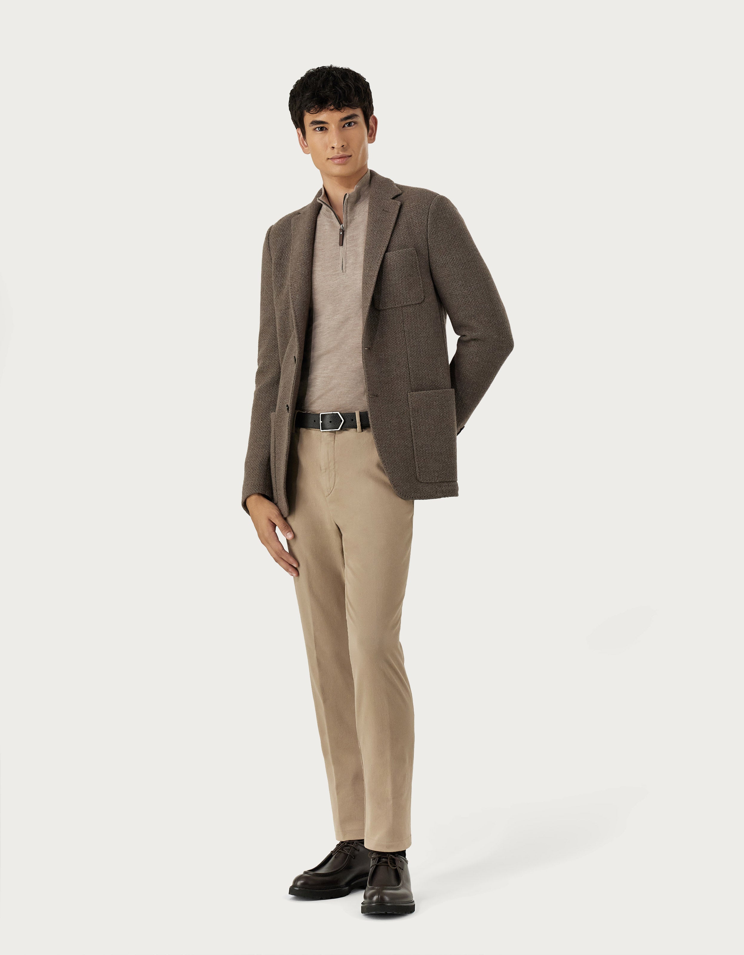 CANALI - Chinos In Garment-Dyed Light Brown Twill Cotton Stretch D91697-PT00417-715