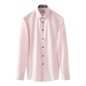 ETON - SLIM FIT Solid Signature Twill Shirt With Paisley Trim in Pink 10001317680