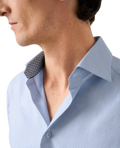 ETON - CONTEMPORARY FIT Semi Solid Effect Dobby Shirt in Blue 10001361823