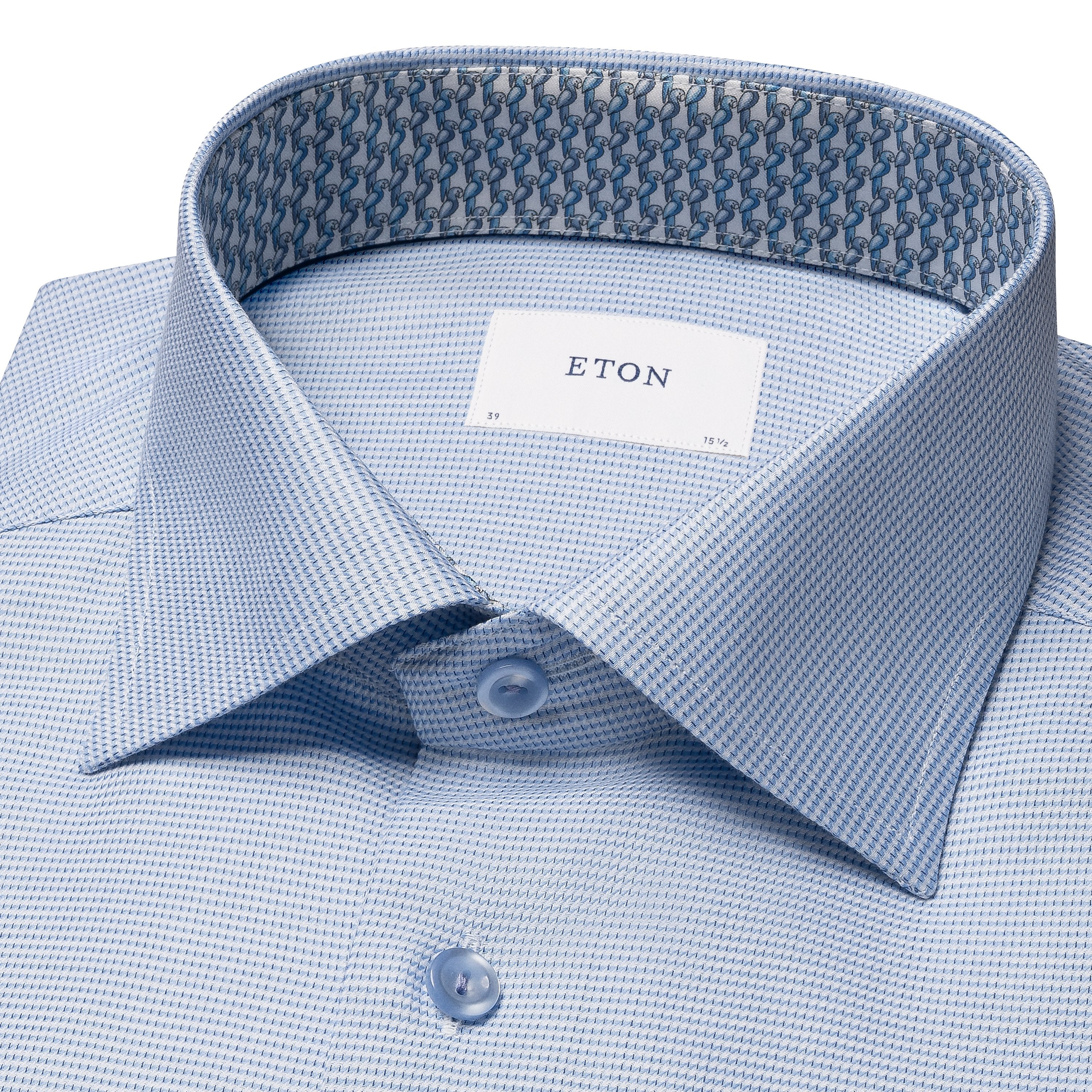 ETON - CONTEMPORARY FIT Semi Solid Effect Dobby Shirt in Blue 10001361823