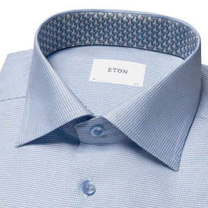 ETON - CONTEMPORARY FIT Semi Solid Effect Dobby Shirt in Blue 10001361823