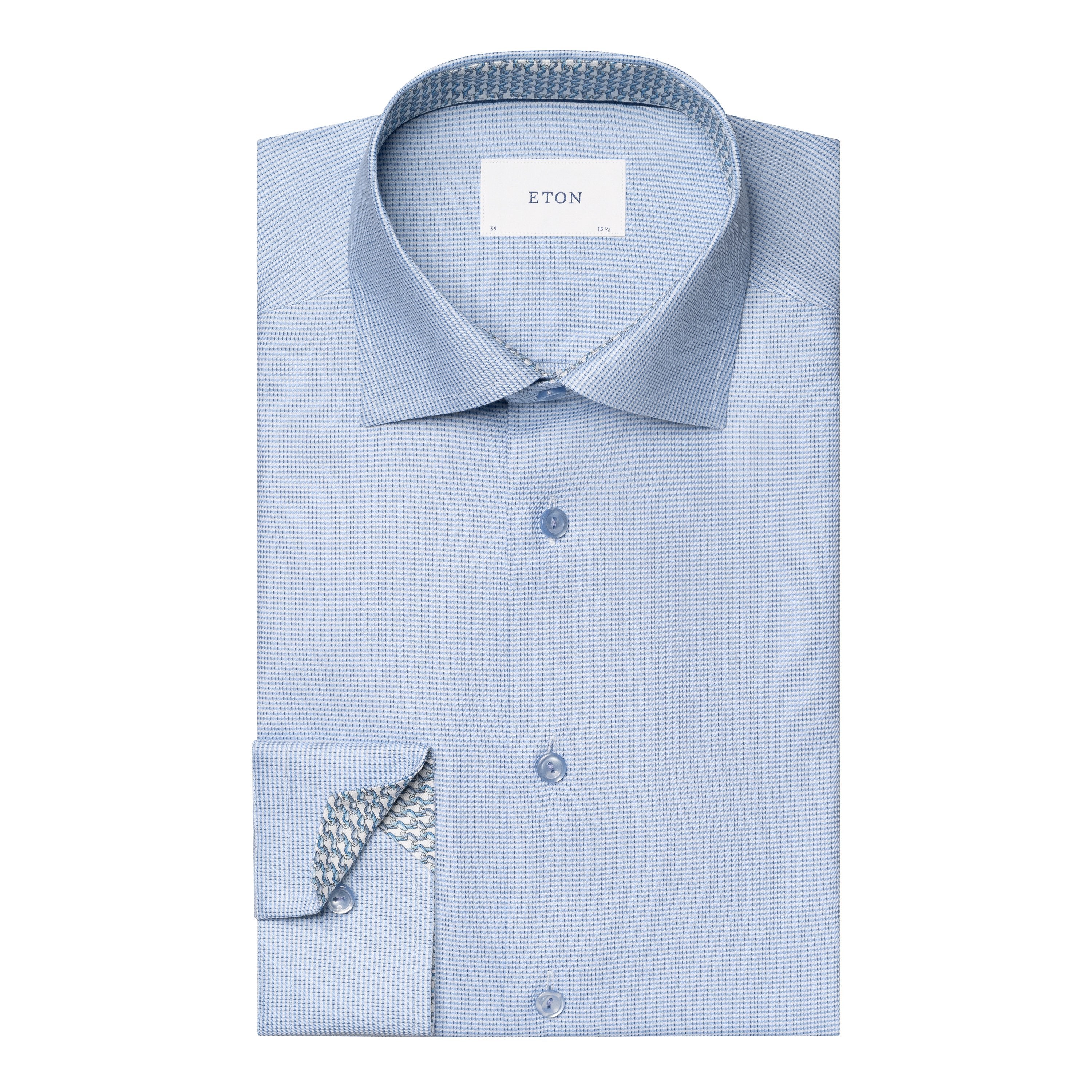 ETON - CONTEMPORARY FIT Semi Solid Effect Dobby Shirt in Blue 10001361823