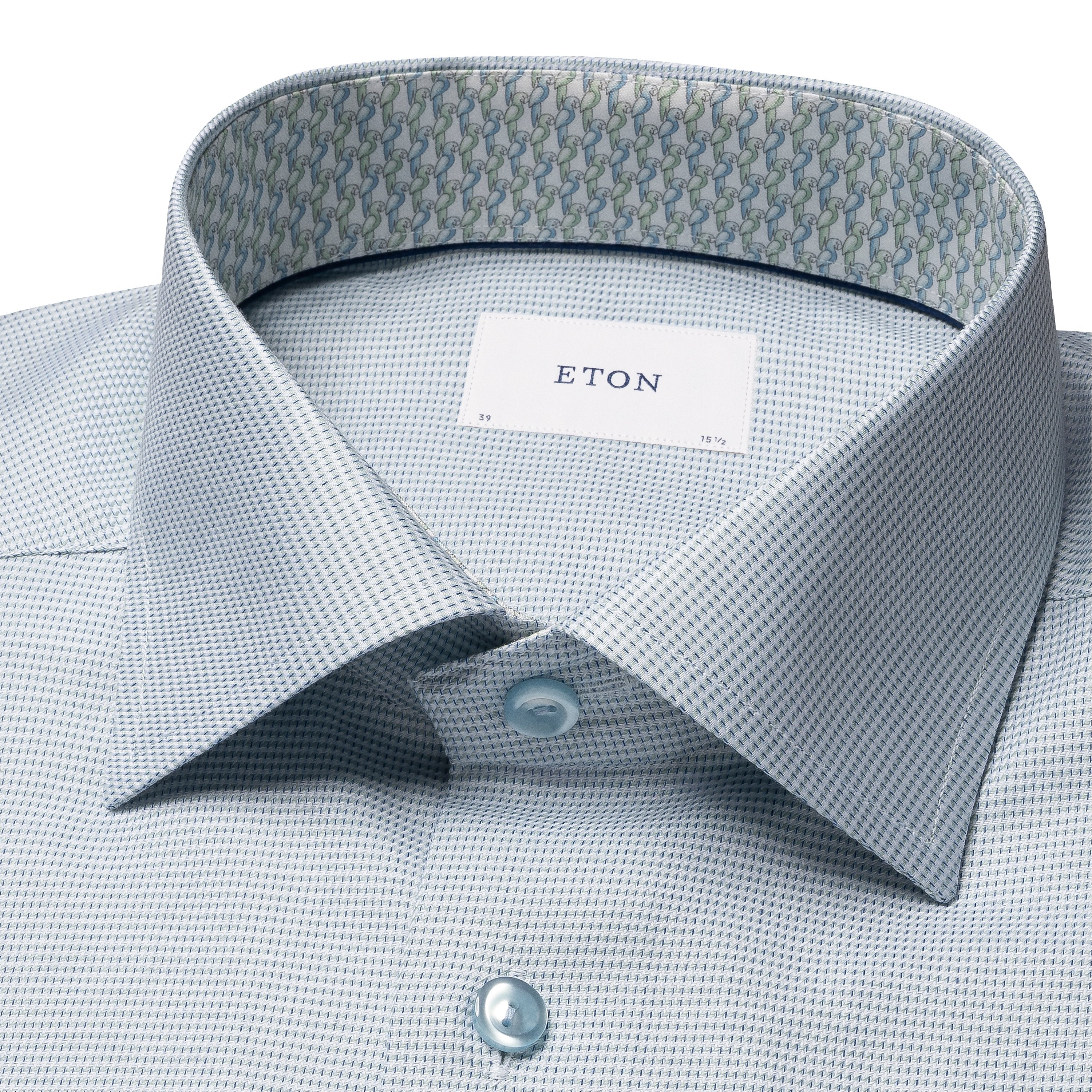 ETON - CONTEMPORARY FIT Semi Solid Effect Dobby Shirt in Green 10001361863