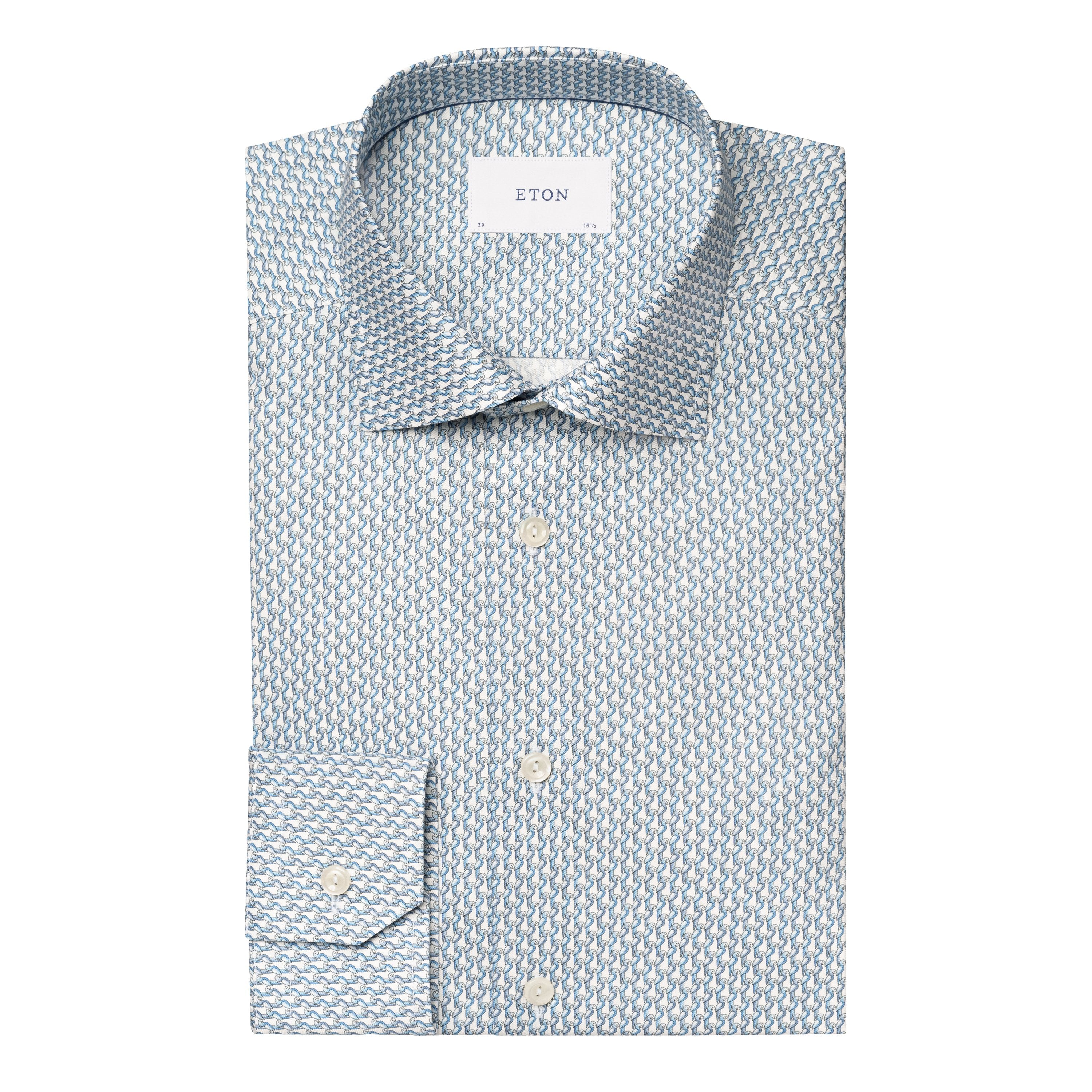 ETON - CONTEMPORARY FIT Parrot Print Signature Twill Shirt in Blue 10001362223