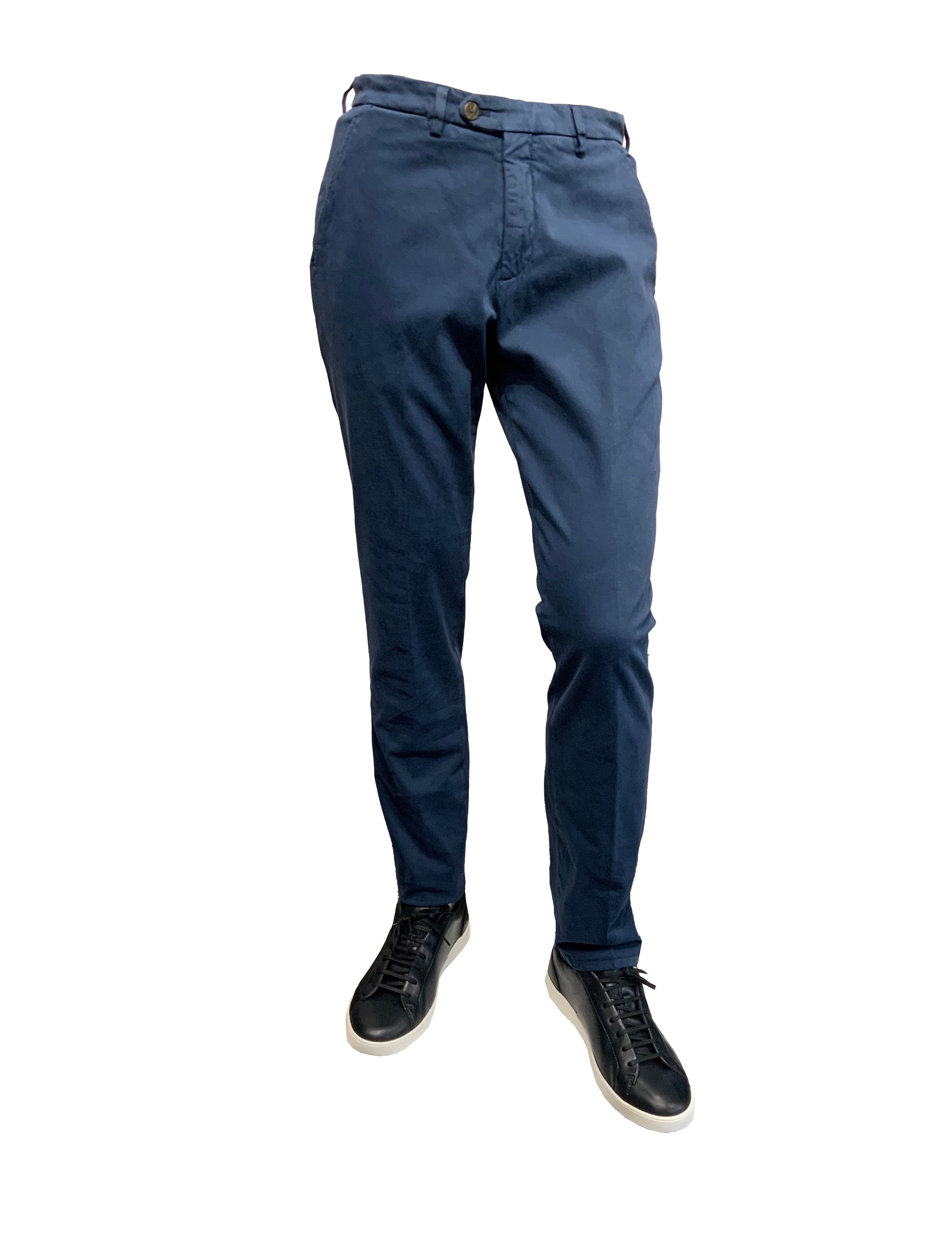 BRIGLIA 1949 - French Blue Slim Leg Stretch Cotton Chinos BG62 324152 091