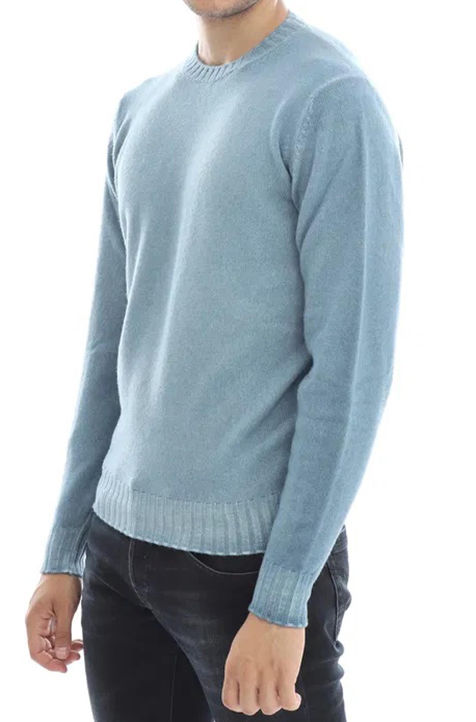 FILIPPO DE LAURENTIIS - Light Blue Wool & Cashmere Crew Neck Sweater GC3MLWC7VN811