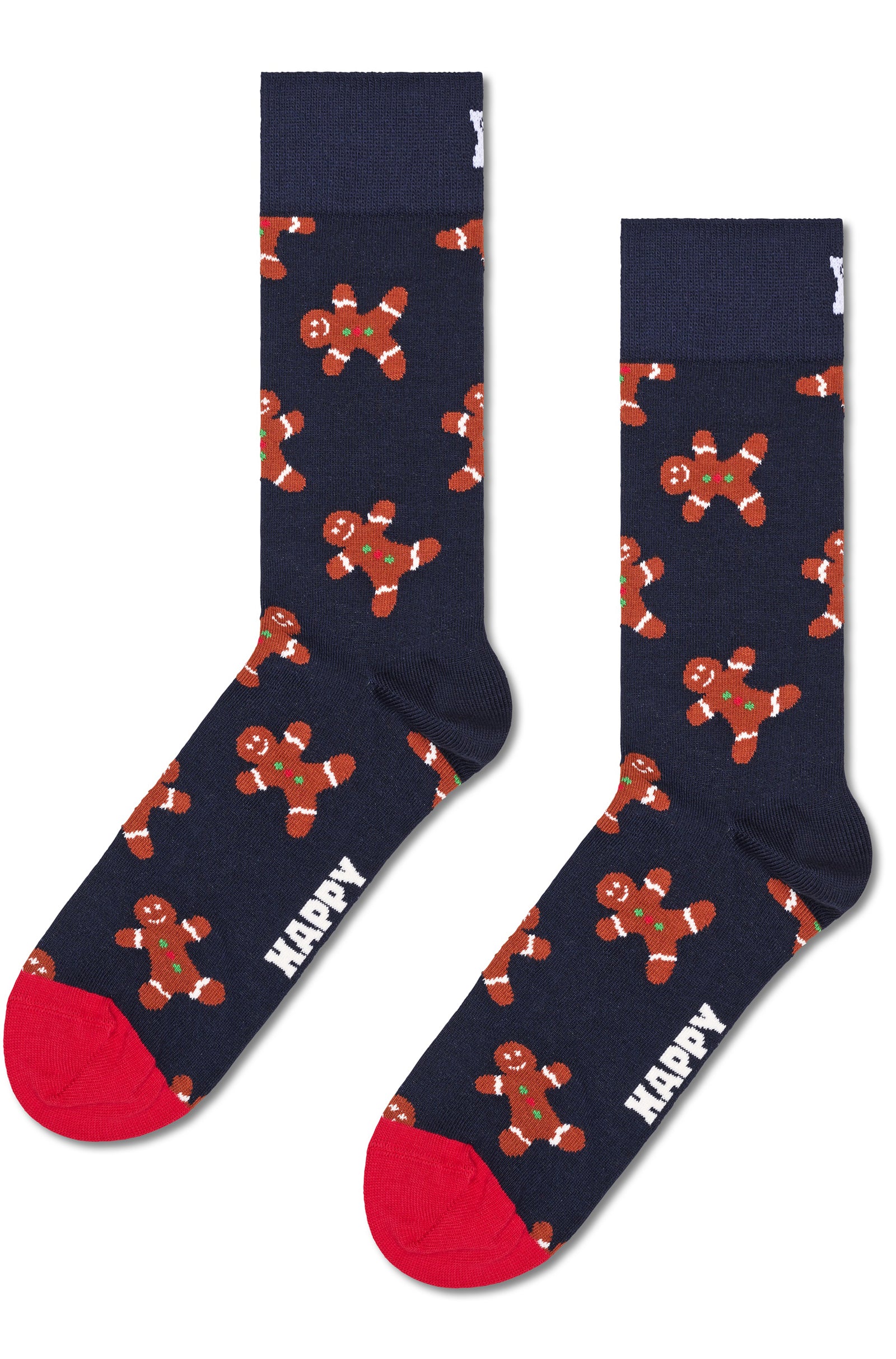 HAPPY SOCKS - Gingerbread Man Socks in Navy GIN01-6000